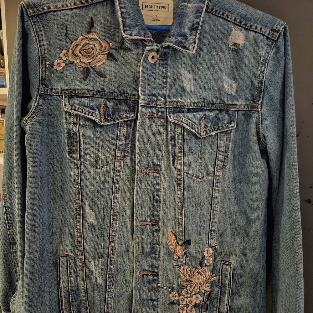 Small Ardene patch work jean jacket